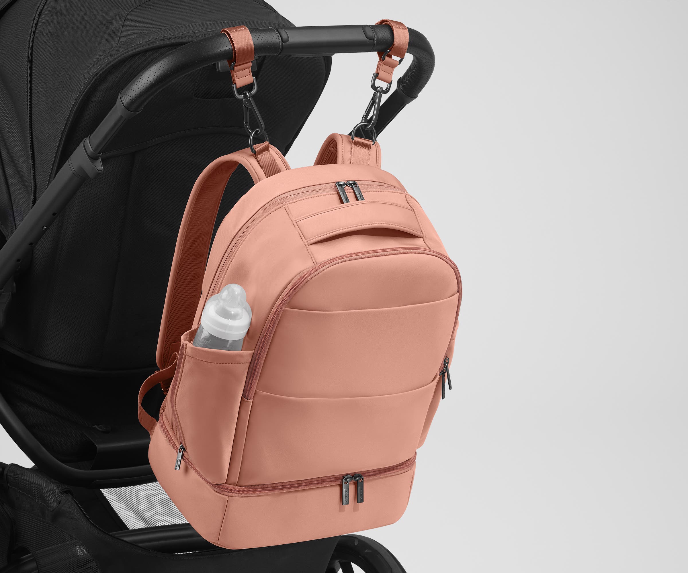The Double Diaper Backpack in Clay Pink