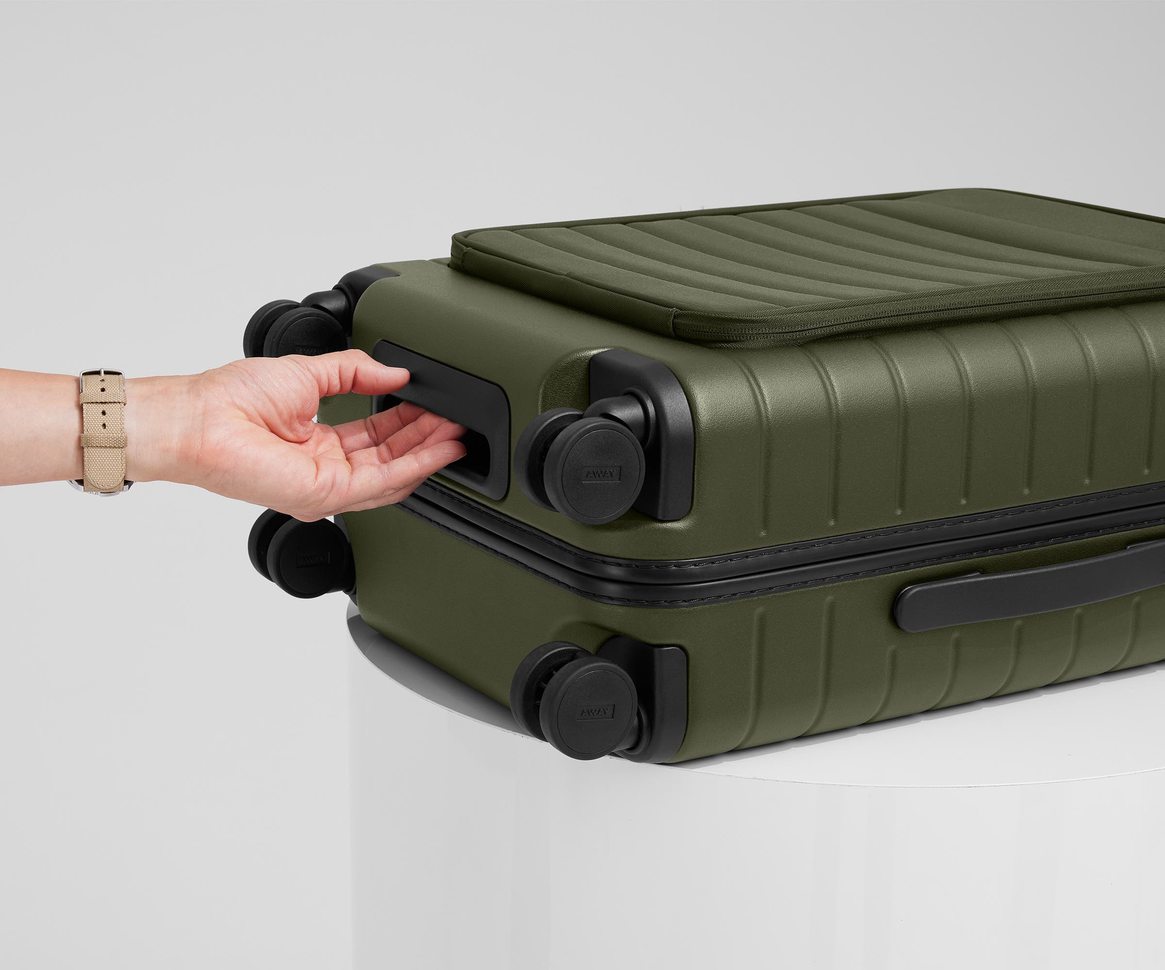The Executive Bigger Carry-On in Olive Green